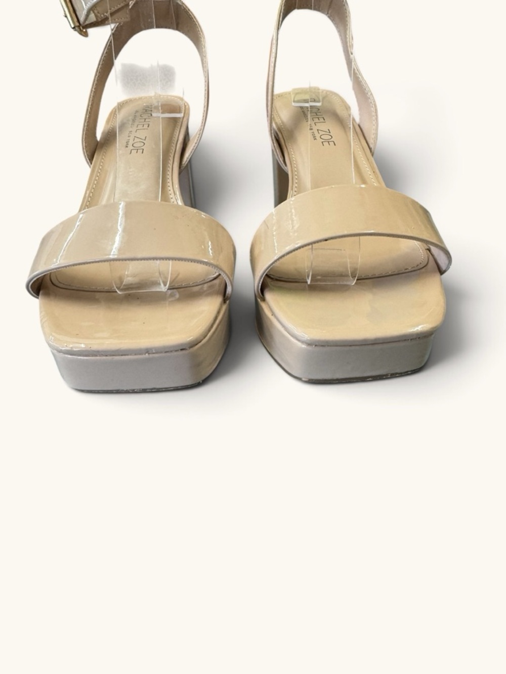 Rachel Zoe platform patent-leather  square toe block heel Blush 7.5 - Picture 8 of 14